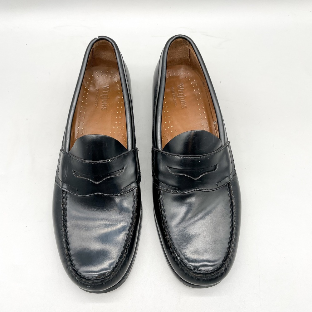 GH Bass Weejuns Mens 9 D Penny Loafers Black Leather Classic Preppy Retro Office